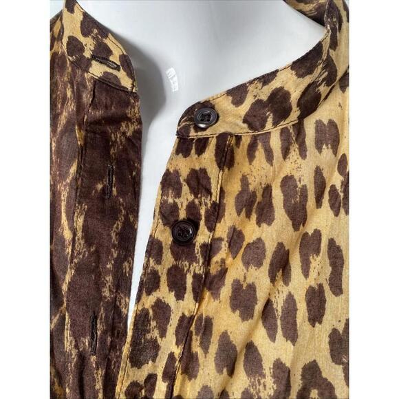 Moschino Mare M Swim Beach Cover Up Top Leopard Print Blouse IT-42 Medium Tunic - Picture 5 of 8